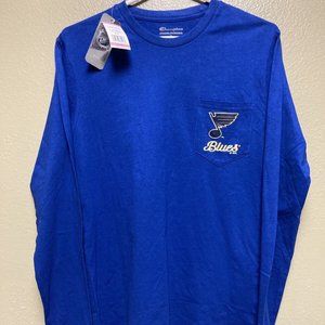 NHL Official Licensed St Louis Blues Hockey Long-Sleeve Tee Blue Women Small New